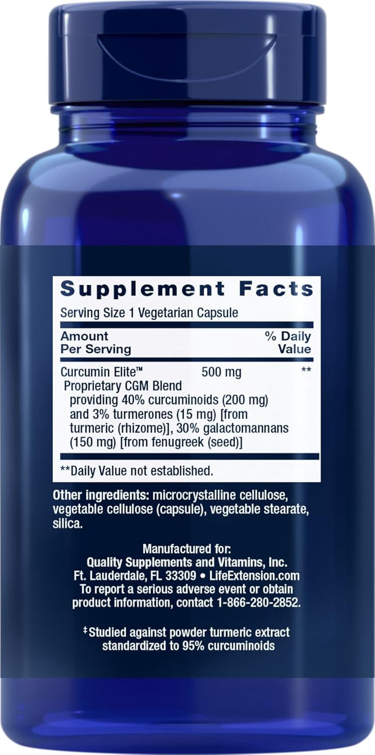 Life Extension Curcumin Elite Turmeric Extract, 90 Vegetarian Capsules