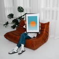 thumbnail image 2 of Sunset Ocean Minimalist Art - Illustration Abstract Sunset Waves Ocean Geometric Minimalist Modern Art Black Framed Wall Art Print 5 x 7 inches, 2 of 7