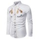 thumbnail image 1 of Camisa de solapa de manga larga para hombre a la moda con estampado de instrumentos musicales en HD, cómoda, suave, informal, para fiestas, 2024, nueva, superventas, talla grande, 1 of 6