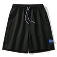 thumbnail image 2 of HOOMEUMY Men's Summer Sports Running Shorts Quick Dry Loose Fit Breathable Stretch Drawstring Beach Shorts with Pockets Black S, 2 of 4