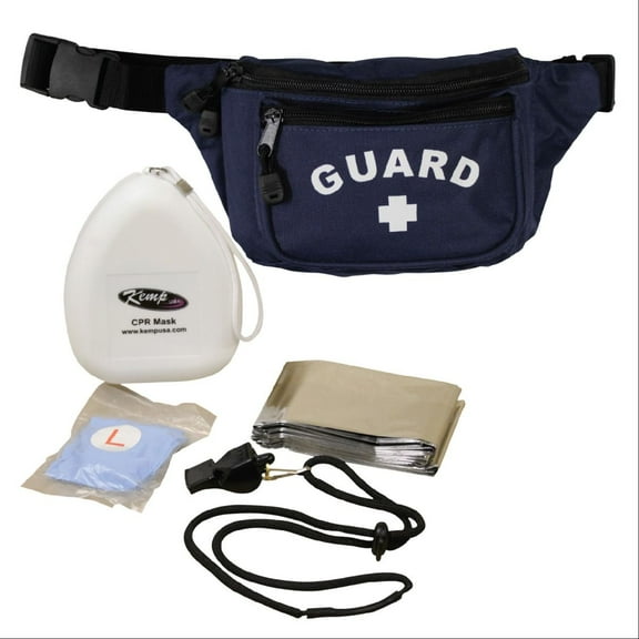 Kemp USA Hip Pack With Lifeguard Essentials Supply - Navy