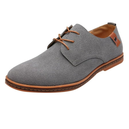 XDDST Men Shoes Men s Fashion Casual Solid Lace Up Leather Shoes Male Business Shoes