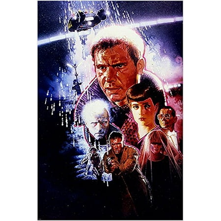 Blade Runner Vintage Movie Poster Collage Harrison Ford Sean Young 24X36 (Reproduction, Not An Original)
