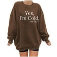 thumbnail image 2 of Nouveau Womens Tops 2023 Imprimé Col Rond Manches Longues Molleton Décontracté Coupe Oversize Pull-Over for Women, 2 of 8