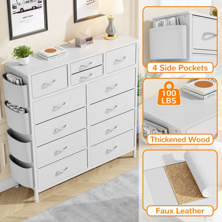 LainTene Fabric Dresser with 12 Drawers Dresser for Bedroom Chests
