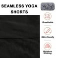 thumbnail image 4 of Women's Yoga Shorts Ribbed Seamless Exercise High Waist sports Fitness shorts - black, 4 of 5