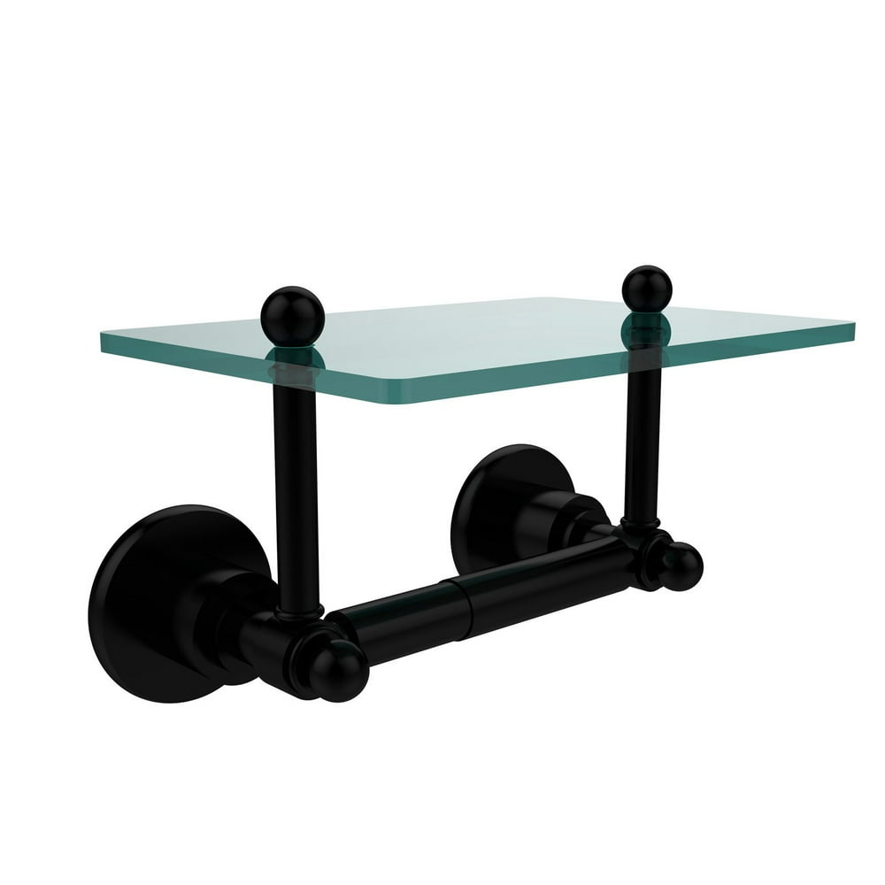 Astor Place Collection Two Post Toilet Tissue Holder with Glass Shelf
