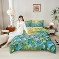 thumbnail image 4 of Manfei Blue Flowers Girl Bedding Comforter Set 2pcs,Spring Garden Twin Comforter Sets Microfiber,Abstract Oil Painting Breathable Bedding Set,Ultra Soft Home Decor,Reversible, 4 of 8