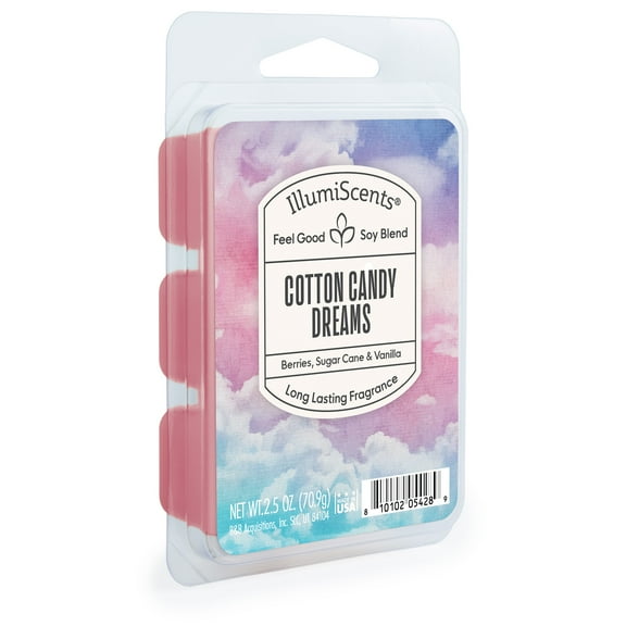 Cotton Candy Dream Wax Melts, IllumiScents, Highly Fragrant Soy Blend, 2.5 oz (1-Pack)