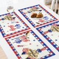 thumbnail image 2 of Decoración del Día de la Independencia, manteles individuales de lino con estampado clásico de tres colores para restaurante, cocina, decoración de fiestas, 4 manteles individuales de lino., 2 of 6