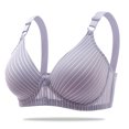 thumbnail image 2 of qolati Soft Everyday Bras for Women Striped Print Wireless Push Up Sports Bras Adjustable Straps Seamless Stretch Full-Coverages No Underwire T-Shirt Bra, 2 of 3