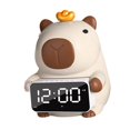 thumbnail image 4 of Reloj despertador LED con forma de carpincho, bonito reloj de escritorio para armario, dormitorio y oficina. Blanco lechoso, 4 of 8