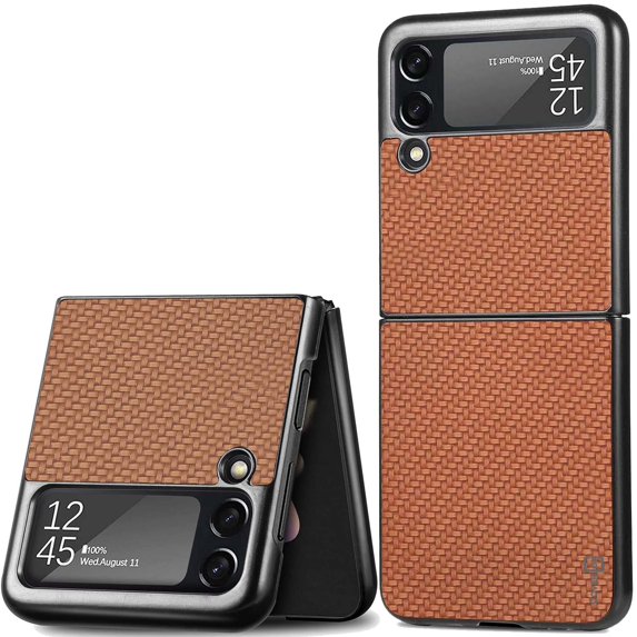 CoverON For Samsung Galaxy Z Flip3 5G Phone Case, Slim fit Lightweight Hard Cover, Brown