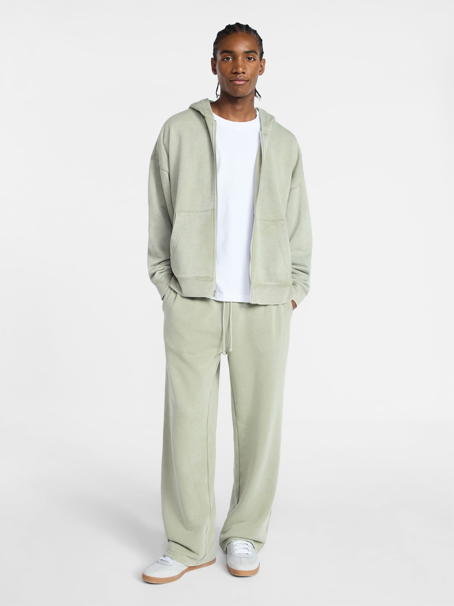 No Boundaries Zip Hoodie with Long Sleeves, Men's XS-4XLT