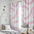 thumbnail image 5 of Blackout Kids Curtains,Gray Pink Baseball Stitches Pattern Childrens Insulated Curtains Set Of 2,Bedroom Essentials,Toddler Room Decor 52"x84", 5 of 5