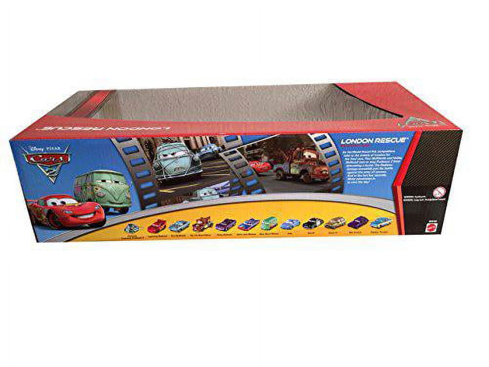 Disney Cars 2 London Rescue with Captured Professor Z - 12 Car Gift Pack