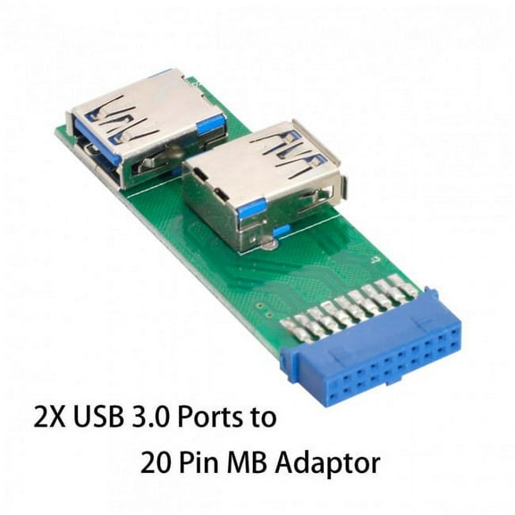JSER Dual Side USB 3.0 A Type Female to Motherboard 20Pin 19 Pin Box Header Slot Adapter PCBA with LED