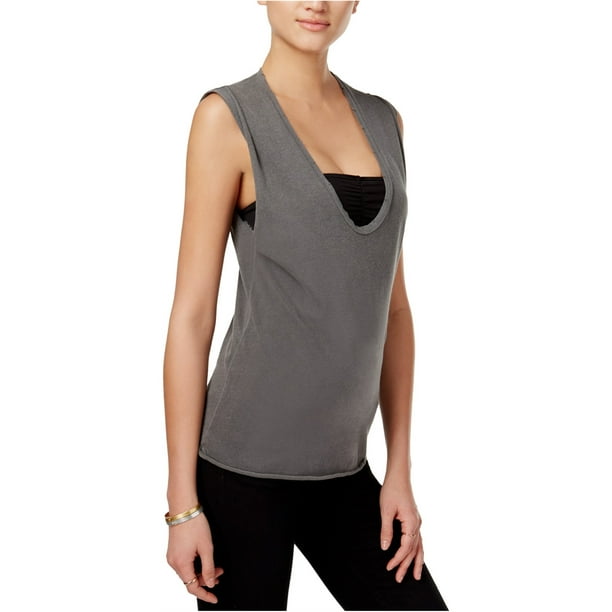 Project Social T Camiseta sin mangas de algodon desgastado para mujer gris grande Project Social T Camiseta sin mangas Walmart en linea