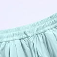 thumbnail image 7 of YUGYXL Thin Summer Bermuda Pants for Women Ruffled Wide Leg Shorts Knee Length Pants with Pockets Elastic Waist Beach Shorts Sky Blue L, 7 of 7