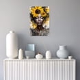thumbnail image 3 of ZHONGYUTONG African American Wall Art Black Girl Canvas Yellow Sunflower and Black Woman Painting Picture for Bedroom Decor Framed (20.00" x 30.00"), 3 of 5