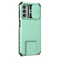 thumbnail image 4 of Rugged Case for Samsung Galaxy A03s (US Version) Camera Lens Sliding Cover, Hidden Bracket Kickstand Hybrid PC + TPU Military Grade Heavy Duty Shockproof Case for Samsung Galaxy A03s, Lightblue, 4 of 12
