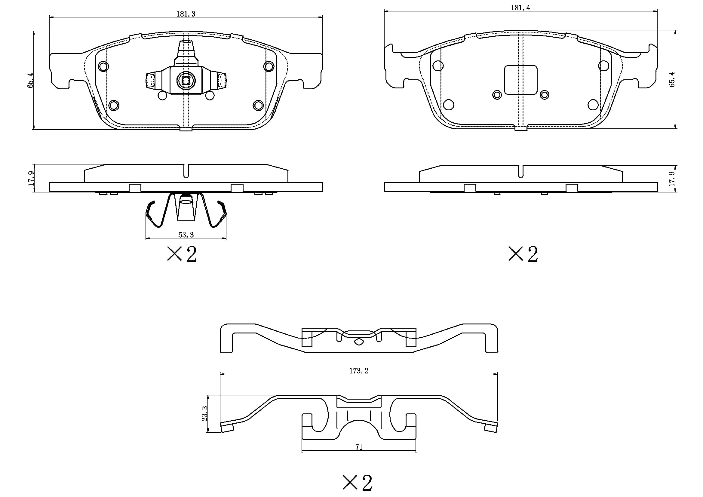 Ultra HC 1000 Brake Pad Set, Front HC10.1645.0.F, Ford Transit Connect 2020-2014