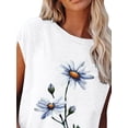 thumbnail image 3 of DYMADE Women Plus Size Floral Printed Loose Casual Pullover T-shirt Top, 3 of 4