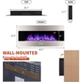 thumbnail image 3 of VANACC 40" Wall Mount Electric Fireplace, Stainless Steel Wall Hanging Fireplace, Semisteel, 3 of 8