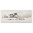 thumbnail image 1 of Dinosaur Kitchen Mat, Happy Birthday Theme Dinosaur Sleeping Cracked Egg Fantasy Fun, Plush Decorative Kitchen Mat with Non Slip Backing, 47" X 19", Eggshell Tan, by Ambesonne, 1 of 1