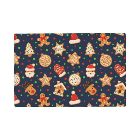 

Placemats Set of 4 / 6 Holiday Gingerbreads Placemats for Dining Table Indoor/Outdoors Heat Resistant Washable Placemats 18 x 12