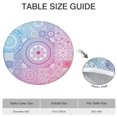 thumbnail image 6 of Boho Style Floral Vinyl Tablecloth with Elastic Band, 44 Inch Fits 38-42 Inch Tables, Liquid Resistant for Patio Use, 6 of 7