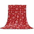 thumbnail image 2 of Christmas Throw Flannel Blanket 40x60In Winter Snowflake Modern Classic Red Texture Super Soft Cozy Bed Blanket, Lightweight Plush Fuzzy Bed Throw for Bedroom Sofa Couch Living Room, 2 of 4