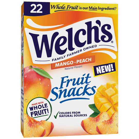 Welch's Fruit Snacks Mango-Peach Soft Fruit Snacks, .8 oz, 22 Count
