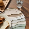 thumbnail image 3 of Sage Green Ombre Round 15 Inch Placemats Set of 8, Modern Abstract Geometric Art HeatResistant Non Slip Place Mats for Dining Table, Wipeable Braided Kitchen Table Mats for Housewarming, 3 of 9