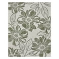 thumbnail image 3 of Tropea Woodbury Casual Tropical Floral Green Ivory Premium Flatweave UV Resistant Indoor Outdoor Area Rug, 8x10, 3 of 5