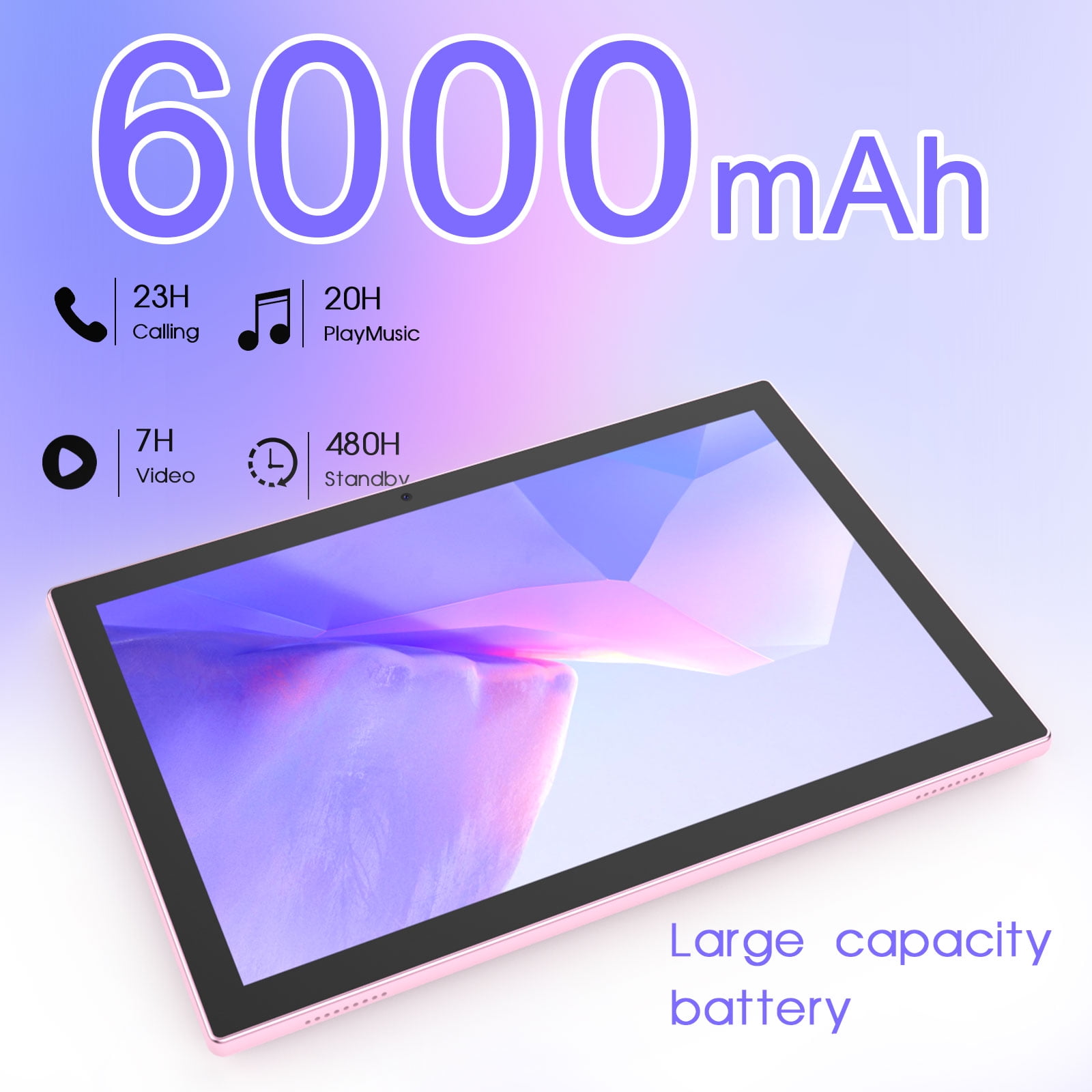 10 inch Tablet Android 15 Tablets, 8GB RAM 32GB ROM 1TB Expandable, Quad-Core Processor Tablet PC, 1280x800 IPS HD Touch Screen, 6000mAh Battery, 2MP+8MP Dual Camera, WiFi6, BT, GMS, Pink