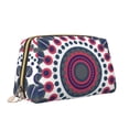 thumbnail image 3 of Large Clutch Leather Makeup Bag, Geometric Pattern Travel Toiletries Bag, Ladies Cosmetic Storage Bag, 3 of 6