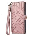 thumbnail image 2 of Funda de cuero con hebilla lateral y cremallera geométrica para Samsung Galaxy S21+ 5g (rosa), 2 of 5