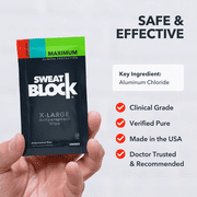 SweatBlock Maximum Clinical Antiperspirant XL Body Wipes