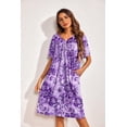 thumbnail image 5 of Ekouaer 2 Pack House Dresses for Women with Pockets Short Sleeve Moo Moos Floral Print Mumu Dresses, 5 of 6