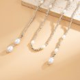 thumbnail image 4 of NICKSUN Multi-Layer Beaded Lariat Y Necklace, Adjustable Long Drop Pendant Stackable Bead Chain Necklace for Women, Bohemian Double Strand Slide Choker Neck Jewelry, 4 of 7