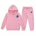 thumbnail image 1 of FhsagQ Outfits for Girls Reindeer Girls' Hoodie Set Children's Two Piece Set Medium and Small Children's Solid Color Long Sleeved Hoodie and Sweatpants Girls Spring Outfits Size 6 Spring 8-9 Years, 1 of 1