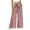 Brick Red, variant on Women's Striped Wide Leg Pants, Casual Elastic Waist Trousers for Women, Patchwork Summer Palazzo Pants with Side Pockets, Loose Comfy High Waist Long Pants for Vacation Daily Wear Beige L