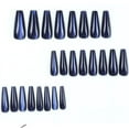thumbnail image 2 of Fofosbeauty 24pcs Press on False Nails Tips, Coffin Fake Acrylic Nails Cateye, Prussia Blue Black, 2 of 7