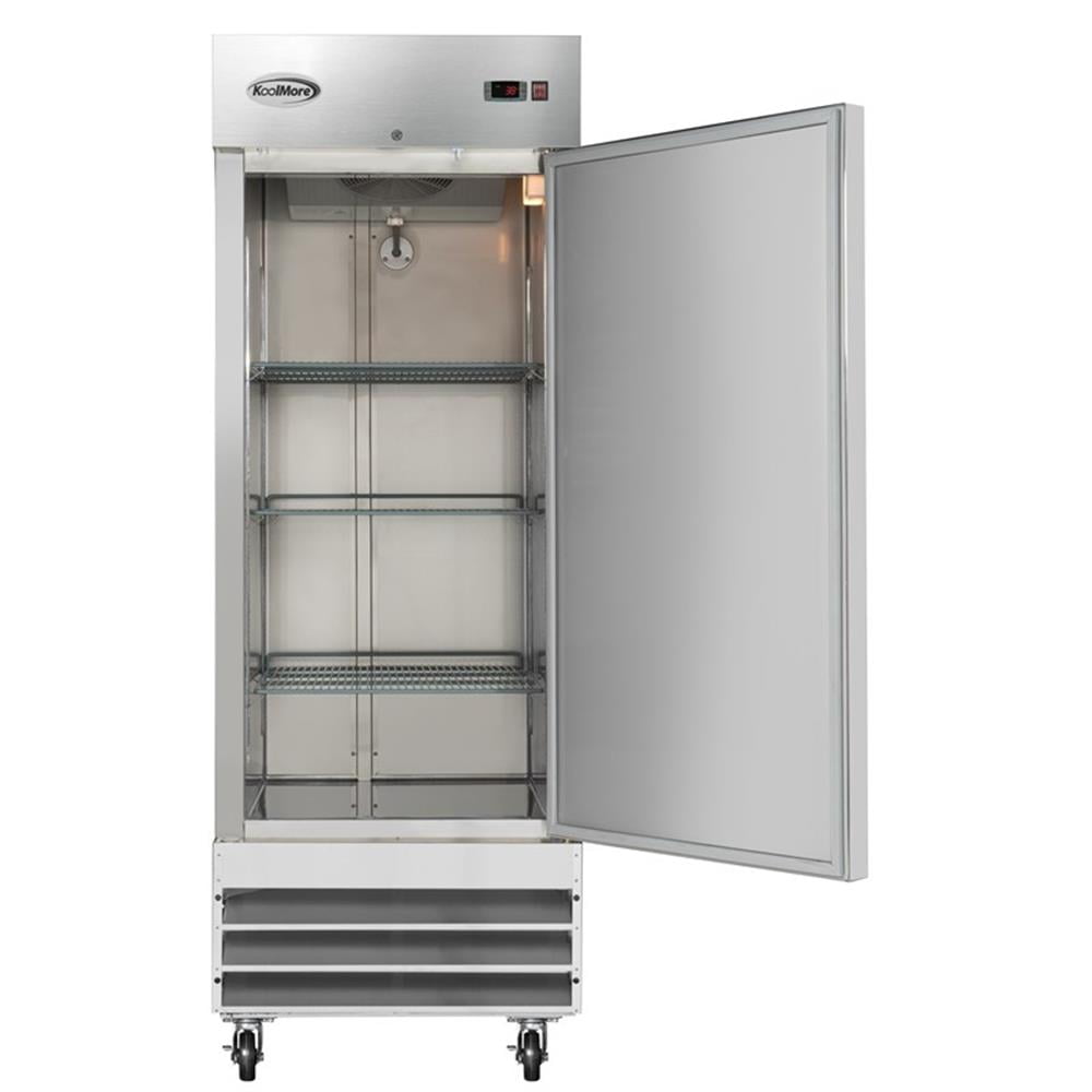 Pemberly Row Silver 29" One Door Commercial Reach-in Refrigerator 23 cu. ft. in