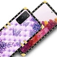 thumbnail image 4 of FKBRCL4U Compatible with Samsung Galaxy S20 FE Case, Purple Butterfly Flowers Leaf Luxury Golden Decoration for Girl Women Soft TPU Shockproof Protective Hard PC Back, 4 of 7