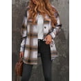 thumbnail image 4 of Fantaslook Womens Plaid Shirts Flannel Shacket Jacket Long Sleeve Button Down Boyfriend Shirt Coats, 4 of 7