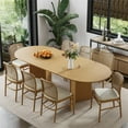 thumbnail image 2 of Brix 79"x33.5" Soild Wood Dining Table Oval Kitchen Table, Oak, 2 of 7