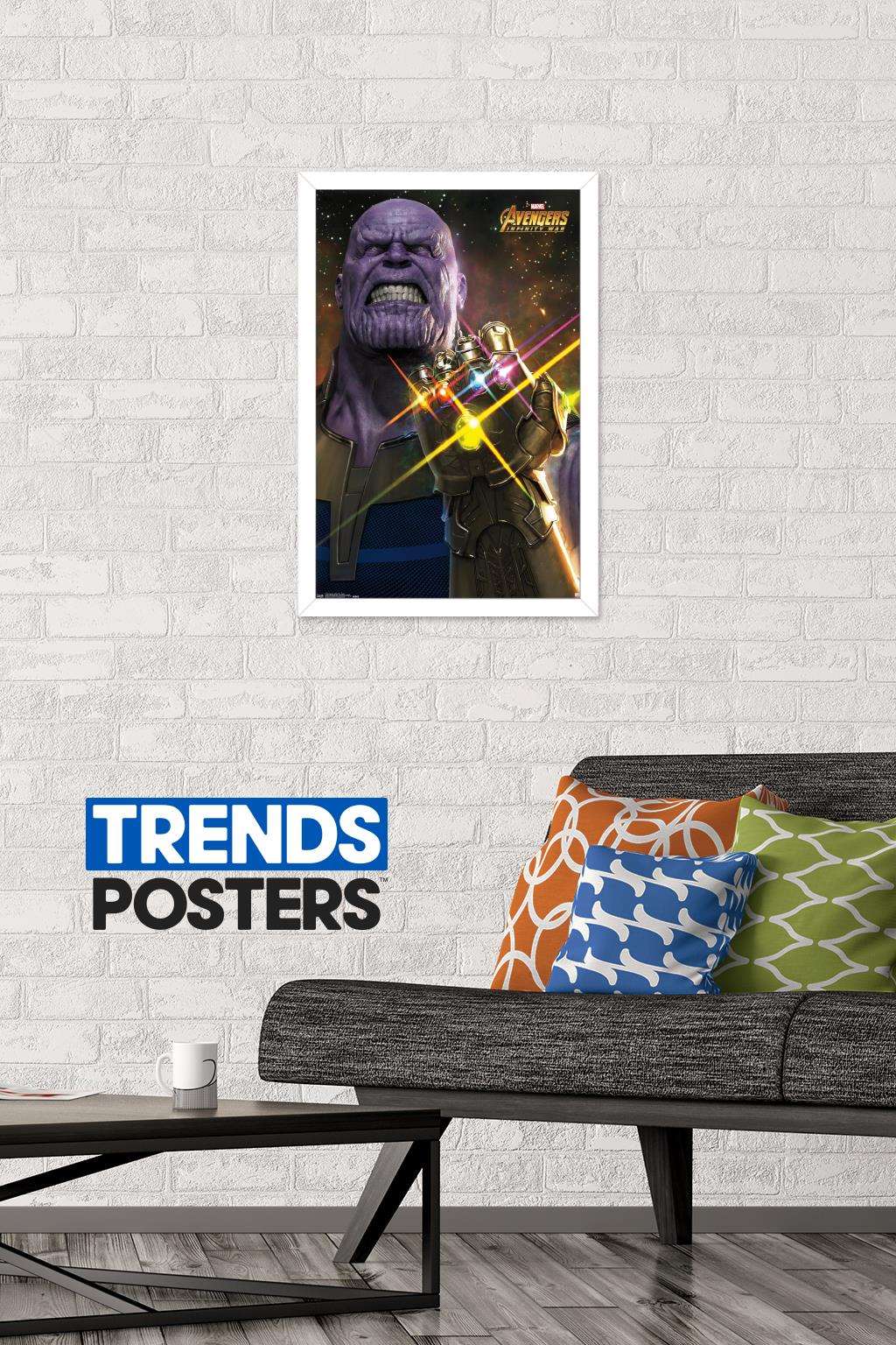 Marvel Cinematic Universe - Avengers - Infinity War - Thanos Wall Poster, 14.725" x 22.375", Framed