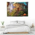 thumbnail image 4 of COMIO XSISTER Fantasy Mushroom Forest Tapestry Mushroom House Butterfly Vine Man Mysterious Green Plant Aesthetics Decorative Wall Hanging Short Plush Living Room Bedroom Dormitory Digital, 4 of 7